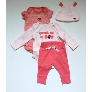 Gymboree Baby Girl 4 Piece Ladybug Outfit Bundle